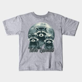 Three Raccoons Vintage Retro Moon Kids T-Shirt